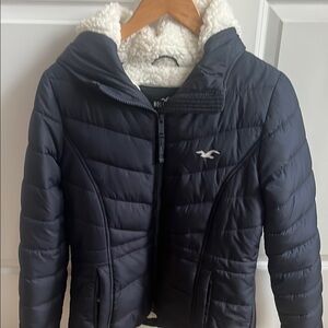 Hollister girls  juniors Navy Jacket with White Lining